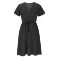thumbnail image 1 of ZHOGXU Classic Floral Polka Print Midi Dresses For Women Short Sleeve V Neck Loose Fit Dresses 2026 Fashion,Vacation, 1 of 2