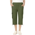 thumbnail image 1 of ZHOGXU Classic Summer Solid Color Straight Leg Kids Capri Cargo Pants For Girls With Pocket All Season Suitable, 1 of 7