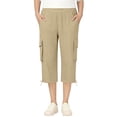 thumbnail image 1 of ZHOGXU Classic Summer Solid Color Straight Leg Kids Capri Cargo Pants For Girls With Pocket Comfortable Everyday Wear, 1 of 7