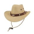 thumbnail image 1 of ZHOGXU Cool Western Cowboy Hat Heart Applique Chin Strap Kids Boys Girls Daily Casual Wear, 1 of 5
