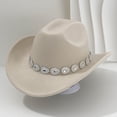 thumbnail image 1 of ZHOGXU Cowboy Hat For Men And Women With Rhinestone Design Stylish Wide Brim Caps For Country Dance Party Beige One Size, 1 of 3