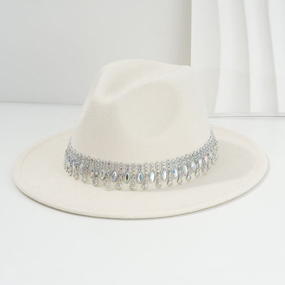 ZHOGXU Cowboy Hat For Men And Women With Rhinestone Gemstone Stylish Heart Flat Brim Party Caps For Country Dance Wear Beige One Size
