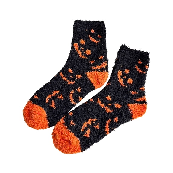 ZHOGXU Cozy Kids Halloween Festival Print Crew Socks For Boys And Girls Night Lightweight Warm Socks Work,Outddor,Travel