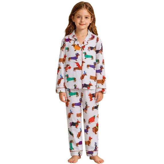 ZHOGXU Cozy Kids Halloween Sleepwear Long Sleeve Top And Pants Pj Sets For Boys Girls Nightwear Loungewear,8 Years