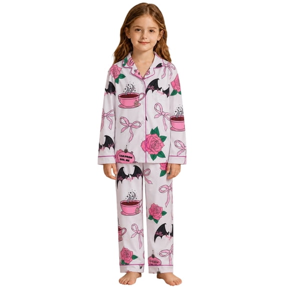 ZHOGXU Cozy Kids Halloween Sleepwear Long Sleeve Top And Pants Pj Sets For Boys Girls Nightwear Loungewear,9 Years