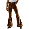 thumbnail image 1 of ZHOGXU Dress Pants For Men Velvet Belt Flare Wide Leg Pants Casual Soft Trousers For Everyday Wear,Coffee,S, 1 of 5