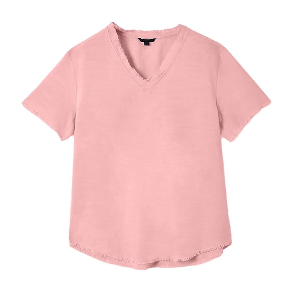 ZHOGXU Fashion Loose Fit V Neck Short Sleeve Lightweight Men's T Shirts Comfortable Everyday Wear