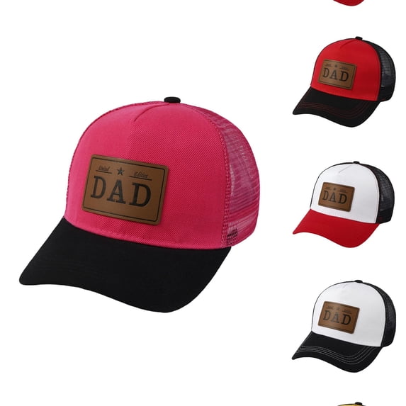 ZHOGXU Father'S Day Mens Baseball Cap Letter Print Mesh Wide Brim Fashion Comfortable Summer Cap For Outdoor Activities And Everyday Wear,Hot Pink,One Size