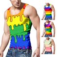 thumbnail image 1 of ZHOGXU Father's Day Mens Tank Top Summer Sleeveless Crew Neck Color Block Sports Fashion Comfortable Breathable Tee For Outdoor Activities,Yellow,S, 1 of 4