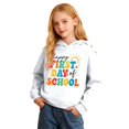 thumbnail image 1 of ZHOGXU Girls Hooded Sweatshirt Floral Letter Print Long Sleeve Back to School Pullover Hoodie For Kids Casual Streetwear,White,11-12 Years, 1 of 7