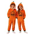 thumbnail image 1 of ZHOGXU Halloween Boys Girls Pumpkin Head Stick Figure Graphic Hoodie Jumpsuit Full Zip Jumpsuit With Pocket for Kids Stylish Festival Party Sleepwear,13-14 Years, 1 of 5
