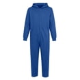 thumbnail image 1 of ZHOGXU Hooded Jumpsuits Unisex Zipper Front Bodysuit Cozy Lightweight Hoodie Rompers Loungewear,Dark Blue,XXXXL, 1 of 9