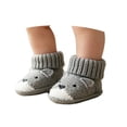 thumbnail image 1 of ZHOGXU Infant Cat Embroidery Knitted Athletic Shoes Warm Baby First Walking Shoes Soft Sole Home Booties For Newborn Baby,Grey,0-3 Months, 1 of 9