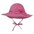 thumbnail image 1 of ZHOGXU Kid'S Sun Cap Adjustable Bow Wide Brim Solid Color Upf 50+ Sun Protection Bucket Hat For Boys Girls Vacation Daily Play,Hot Pink,52, 1 of 3