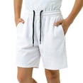 thumbnail image 1 of ZHOGXU Kids Boys Athletic Shorts Drawstring Elastic Waist Solid Color Breathable Mesh Running Gym Basketball Workout Shorts With Pockets For Daily Wear,White,10-11 Years, 1 of 3
