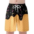 thumbnail image 1 of ZHOGXU Kids Boys Casual Summer Shorts With Inner Drawstring Elastic Waist Cartoon Print Pocket Comfortable Playwear Shorts For Holiday Vacation Beach,Black,6-7 Years, 1 of 4