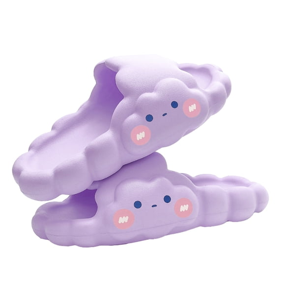 ZHOGXU Kids Boys Girls Cute Cloud Slippers 3D Cloud Non Novelty Open Toe Summer Lightweight Sole Slippers Casual Beach Indoor Shoes,Purple,17