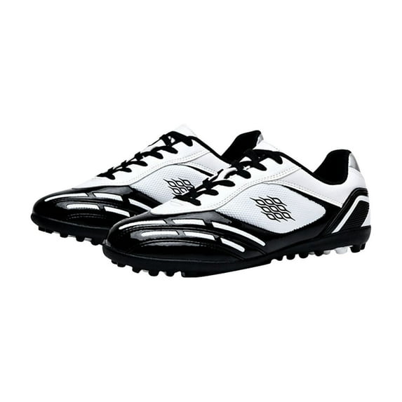 ZHOGXU Kids Boys Girls Sneakers Soccer Cleats Football Shoes Athletic Non Outdoor Indoor Sports Shoes,White,14-14.5 Years