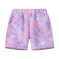 thumbnail image 1 of ZHOGXU Kids Boys Girls Summer Shorts With Pockets Cartoon Print Elastic Waist Comfortable Lightweight Casual Wear For Holiday Beach,Purple,3-4 Years, 1 of 5