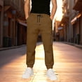 thumbnail image 1 of ZHOGXU Kids Boys Sweatpants With Pockets Drawstring Elastic Waist Solid Color Ankle-Tied Comfortable Athletic Joggers Trousers For Outdoor Activities,Brown,7-8 Years, 1 of 5