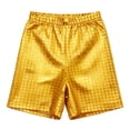 thumbnail image 1 of ZHOGXU Kids Children Girls Boys Shorts Elastic Waist Sequin Comfortable Fashion Shorts For Stage Performance Dance Activewear,Yellow,9-10 Years, 1 of 3