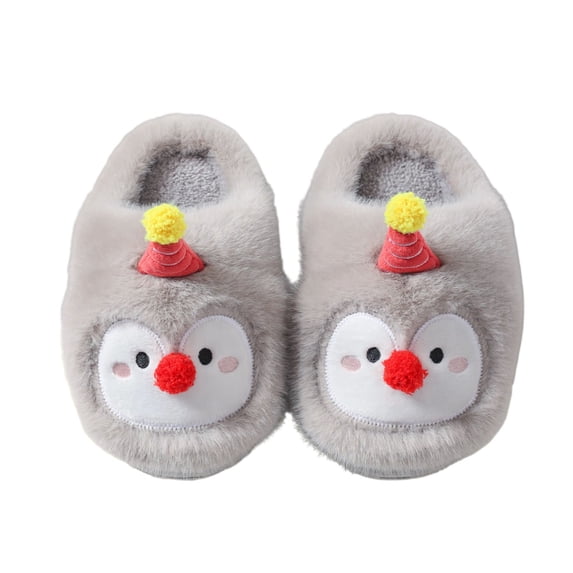 ZHOGXU Kids Cute Penguin Slip On Slippers Warm Non Slip Indoor House ...