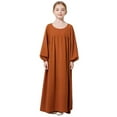 thumbnail image 1 of ZHOGXU Kids Girls Adorable Abaya Dresses Long Sleeve Slim Fit Casual Prayer Robe Dress Stylish Boho Beach Vacation Bohemian Sundress, 1 of 9