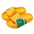 thumbnail image 1 of ZHOGXU Kids Girls Boys Summer Slippers Indoor Outdoor Cartoon Dinosaur Print Non- Comfortable Lightweight Casual Sandals,Yellow,10-10.5 Years, 1 of 3