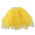 thumbnail image 1 of ZHOGXU Kids Girls Tutu Skirt Solid Color Elastic Waist Mesh Comfortable Fashion Skirt For Summer Casual Daily Wear,Yellow,One Size, 1 of 4