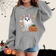 thumbnail image 1 of ZHOGXU Kids Halloween Boys Girls Hoodies With Pocket Long Sleeve Ghost Pumpkin Print Fashion Comfortable Sweatshirt For Casual Daily Wear Grey 7-8 Years, 1 of 4