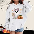 thumbnail image 1 of ZHOGXU Kids Halloween Boys Girls Hoodies With Pocket Long Sleeve Ghost Pumpkin Print Fashion Comfortable Sweatshirt For Casual Daily Wear White 5-6 Years, 1 of 4