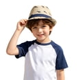 thumbnail image 1 of ZHOGXU Kids Sun Hat Summer Trimmed Beach Hat Casual Jazz Style For Kids 3-8 Years Outdoor Play Wear, 1 of 4