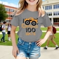thumbnail image 1 of ZHOGXU Kids Teens Girls T Shirts Short Sleeve Crew Neck Back To School Graphic Print Loose Fit Comfortable Top Tees For Casual Daily Wear,Grey,10-11 Years, 1 of 4