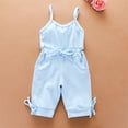 thumbnail image 1 of ZHOGXU Kids Toddler Girls Boys Romper Solid Color Sleeveless Suspenders Comfortable Breathable Jumpsuit For Casual Daily Wear,Light Blue,5-6 Years, 1 of 9