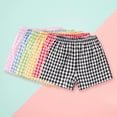 thumbnail image 1 of ZHOGXU Kids Toddler Girls Shorts Summer Elastic Waisted Plaid Print Comfortable Breathable Shorts For Casual Daily Wear,Pink,5-6 Years, 1 of 3