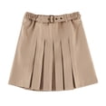 thumbnail image 1 of ZHOGXU Kids Toddler Girls Summer Skirt Elastic Waist Solid Color A Line Comfortable Fashion Mini Pleated Skirt For School And Daily Wear,Khaki,5-6 Years, 1 of 6
