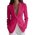 thumbnail image 1 of ZHOGXU Lightweight Plus Size Coat For Women Solid Color Notched Modern Suit Jacket Stylish,Vacation,Hot Pink,XL, 1 of 3