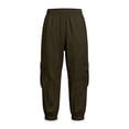 thumbnail image 1 of ZHOGXU Lightweight Summer Solid Color Cargo Trouse With Pocket Elastic Waist Kids Girls Pants Back To School Wear, 1 of 7