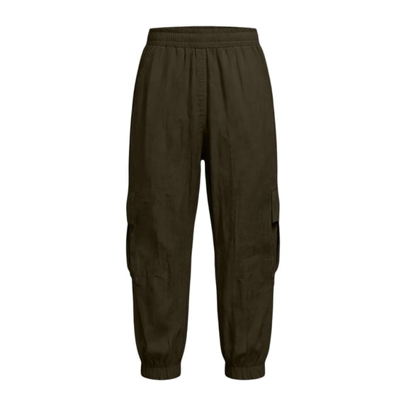 ZHOGXU Lightweight Summer Solid Color Cargo Trouse With Pocket Elastic Waist Kids Girls Pants Back To School Wear
