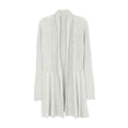thumbnail image 1 of ZHOGXU Long Cardigans For Women Knit Long Sleeve Pleated Waist Sweater Outerwear Autumn Winter Casual Coat,White,XL, 1 of 8