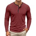 thumbnail image 1 of ZHOGXU Long Sleeve O Neck Button Men's T Shirts Pullover Tee Comfortable Everyday Wear, 1 of 7