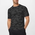 thumbnail image 1 of ZHOGXU Male T Shirt Summer Short Sleeved Crew Neck Camouflage Print Workout Sports Breathable Top For Outdoor Activities,Black,L, 1 of 7