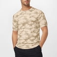 thumbnail image 1 of ZHOGXU Male T Shirt Summer Short Sleeved Crew Neck Camouflage Print Workout Sports Breathable Top For Outdoor Activities,Khaki,L, 1 of 7