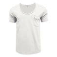 thumbnail image 1 of ZHOGXU Men's T Shirt Summer Short Sleeved Crew Neck Solid Color Pocket Comfortable Breathable Top For Casual Daily Wear,White,Xl, 1 of 8
