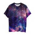thumbnail image 1 of ZHOGXU Men's T Shirts Starry Sky Print Short Sleeve Crewneck Tee Summer Novelty Casual Tops For Work,P, 1 of 2