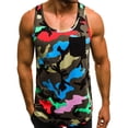 thumbnail image 1 of ZHOGXU Men's Tank Top Summer Sleeveless Round Neck Camouflage Print Lightweight Breathable Sports Vest For Fitness Training,Blue,Xxxl, 1 of 7