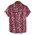 thumbnail image 1 of ZHOGXU Mens Blouse Summer Short Sleeved Lapel Graphic Print Button Down Fashion Comfortable Shirt Top For Casual Daily Wear,Hot Pink,Xxxl, 1 of 3