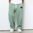 thumbnail image 1 of ZHOGXU Mens Casual Pants Drawstring Elastic Waisted Solid Color Straight Fit Comfortable Trousers With Pockets For Daily Wear Green Xxxxl, 1 of 4