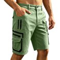 thumbnail image 1 of ZHOGXU Mens Shorts Versatile Loose Fit Zipper Breathable With Pocket Comfortable Everyday Wear, 1 of 7