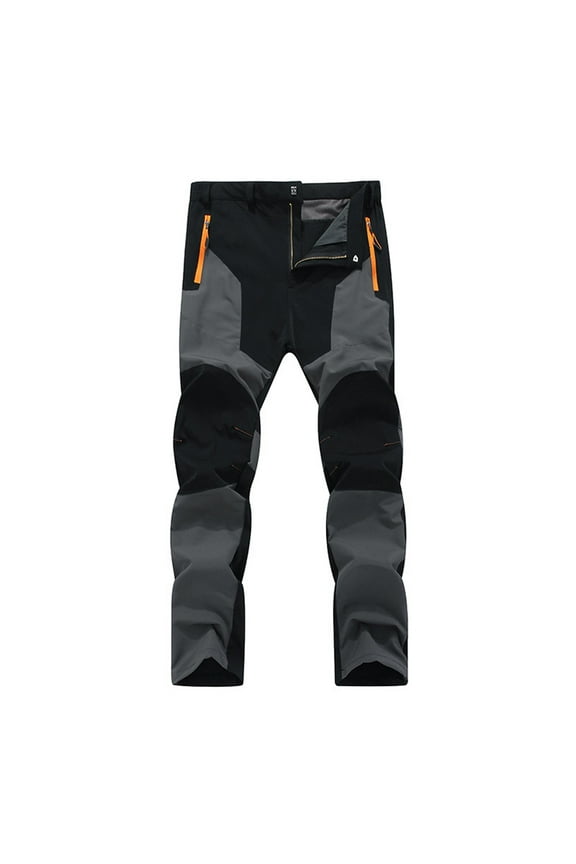 Mens Ski Pants High Waisted Color Block Straight Fit Slim Fit Fashion Warm Trousers For Fall Winter Daily Wear Dark Gray L